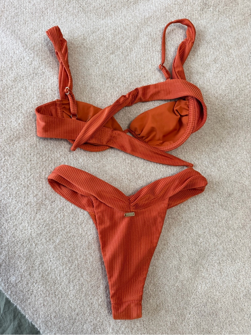 Bydee Rust Ribbed Underwire Bikini Set - Picture 12 of 15
